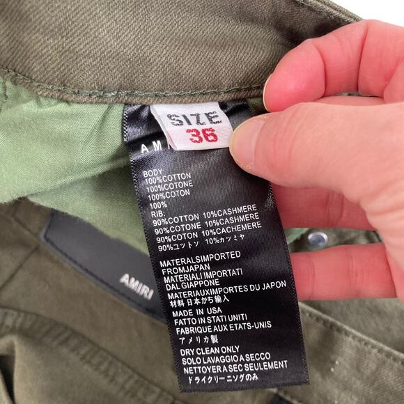 Amiri Green Black Distressed Button Fly Jeans Sz 36 - Picture 4 of 8